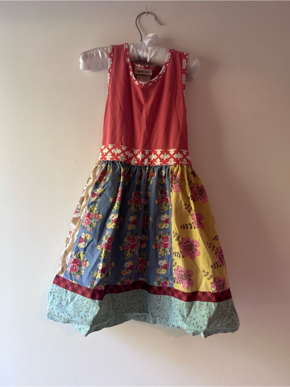Matilda Jane Coral & Multicolor Patchwork Floral Dress